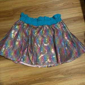 Queen of sparkles Colorful Sparkle Skirt with Blue Waistband
